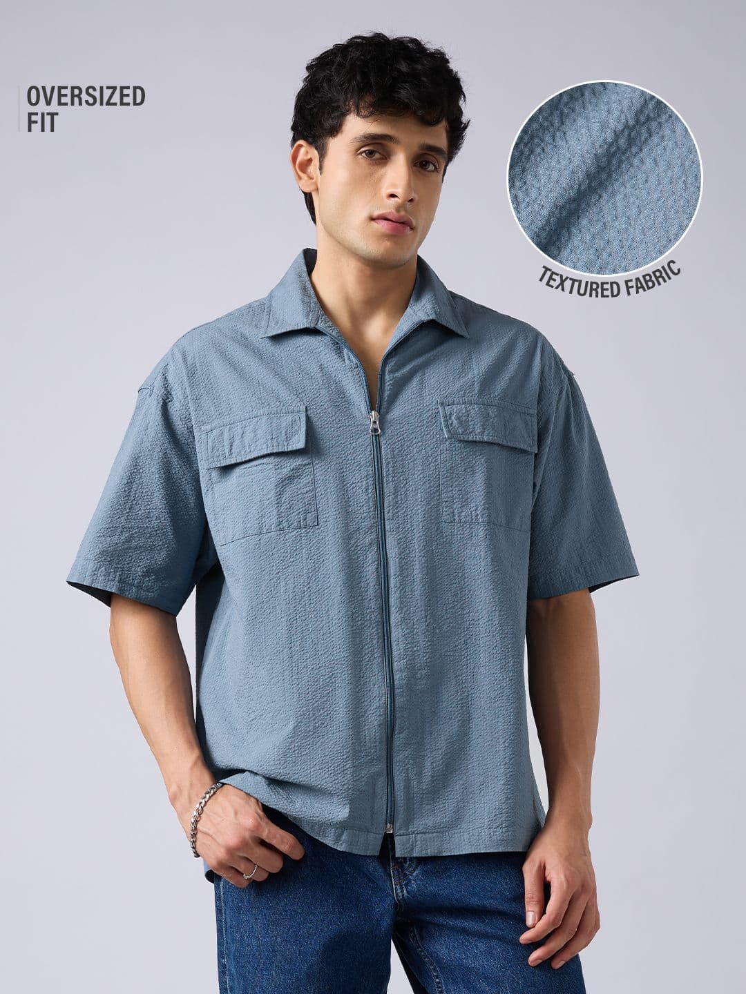 Zipper Shirt: Smoke Stone — image 1