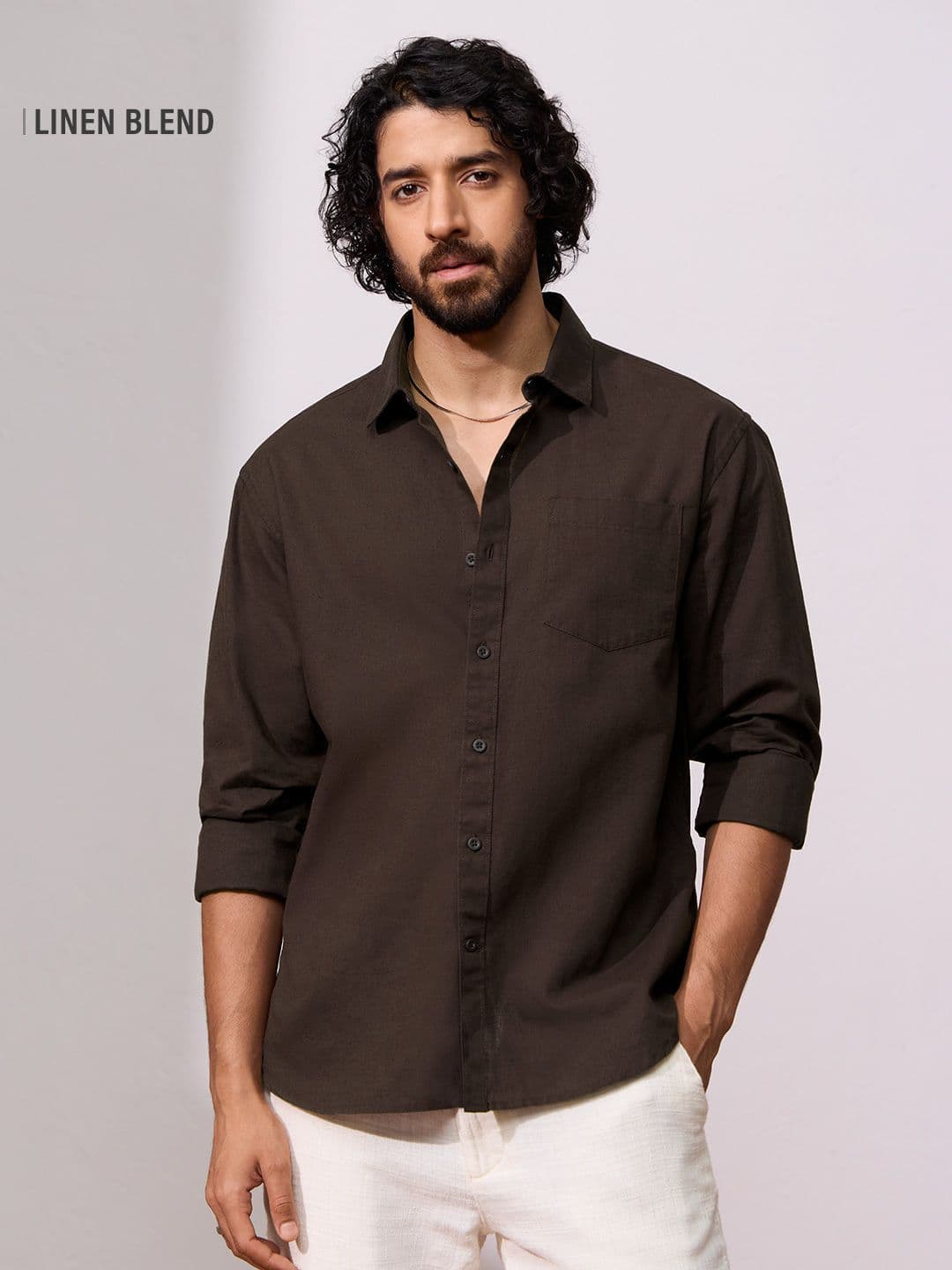 Cotton Linen: Deep Cocoa — image 1